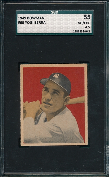 1949 Bowman #60 Yogi Berra SGC 55