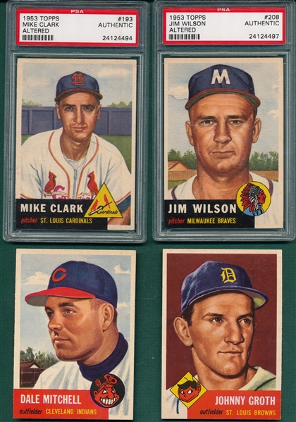 1953 Topps Lot of (4) W/ #193 Clark PSA