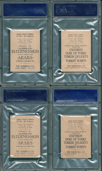 1910 T225 Prizefighters Series No. 101 Lot of (7) SGC/PSA