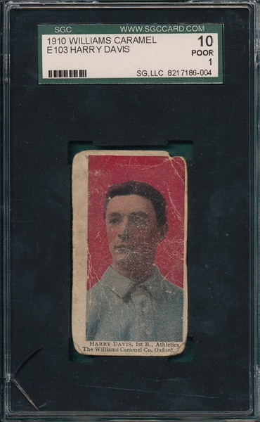 1910 E103 Harry Davis Williams Caramel SGC 10