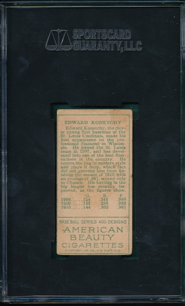 1911 T205 Konetchy American Beauty Cigarettes SGC 35