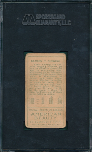 1911 T205 Oldring American Beauty Cigarettes SGC 35