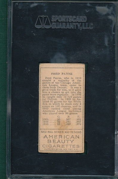 1911 T205 Payne American Beauty Cigarettes SGC 40