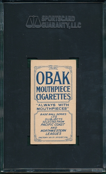1910 T212-2 Cartwright Obak Cigarettes SGC 40