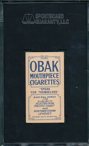 1910 T212-2 Bodie Obak Cigarettes SGC 50