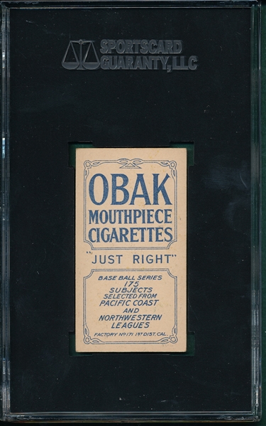 1910 T212-2 Browning Obak Cigarettes SGC 50