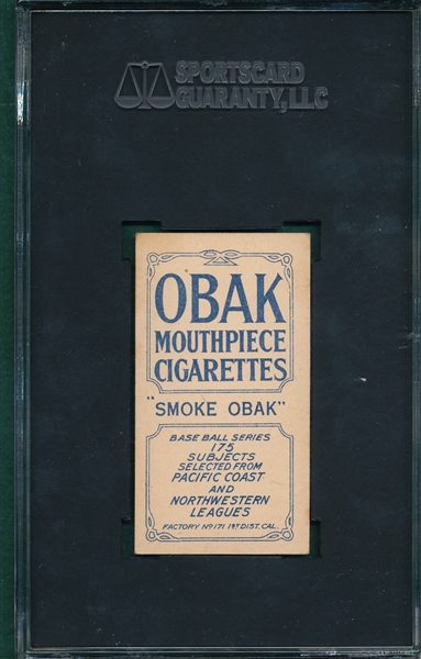 1910 T212-2 Fournier Obak Cigarettes SGC 50