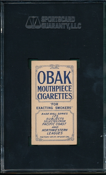 1910 T212-2 Bonner Obak Cigarettes SGC 50 *Only One Higher*