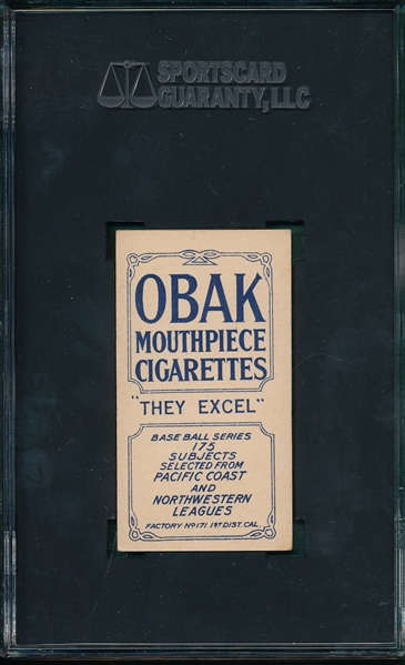 1910 T212-2 Flood Obak Cigarettes SGC 50