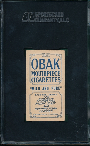 1910 T212-2 Christian Obak Cigarettes SGC 50