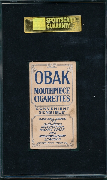 1910 T212-2 Criger Obak Cigarettes SGC 50