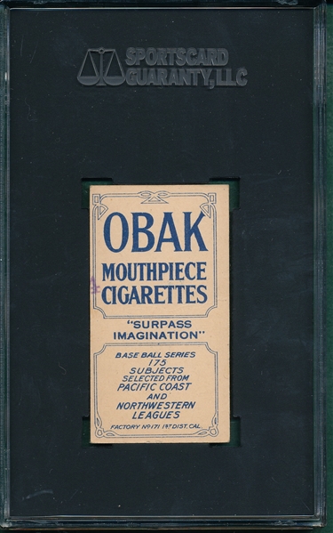 1910 T212-2 Armbuster Obak Cigarettes SGC 50