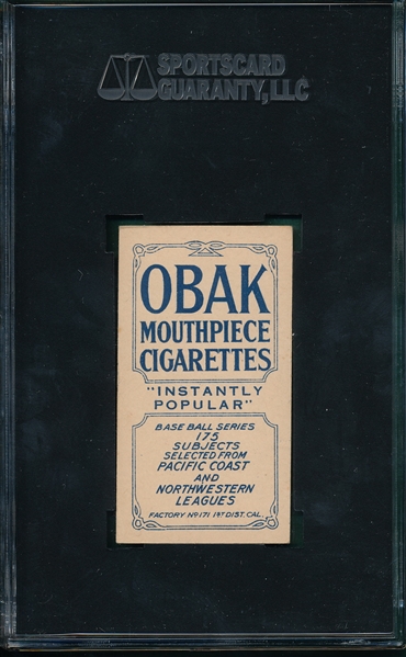 1910 T212-2 Bennett Obak Cigarettes SGC 60