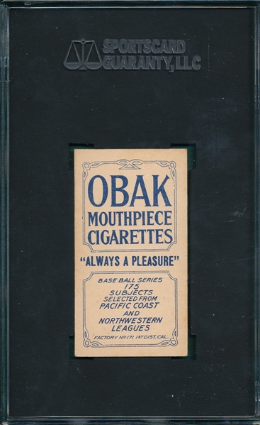 1910 T212-2 Dretchko Obak Cigarettes SGC 60 *None Higher*