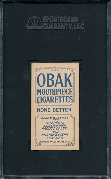1910 T212-2 Baker Obak Cigarettes SGC 60