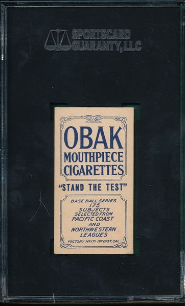 1910 T212-2 Baum Obak Cigarettes SGC 60