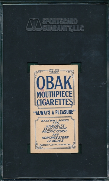 1910 T212-2 Boardman Obak Cigarettes SGC 60