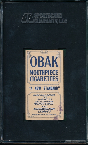 1910 T212-2 Danzig Obak Cigarettes SGC 60