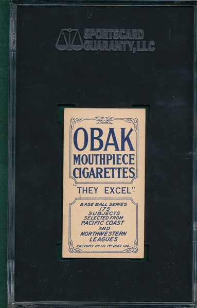 1910 T212-2 Daringer Obak Cigarettes SGC 60