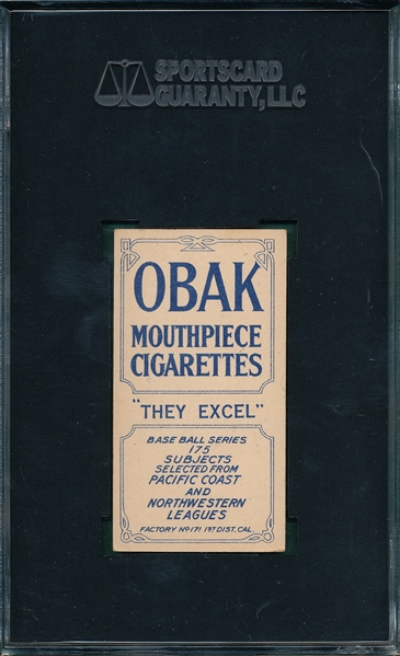 1910 T212-2 Coy Obak Cigarettes SGC 60 *Only One Graded Higher*