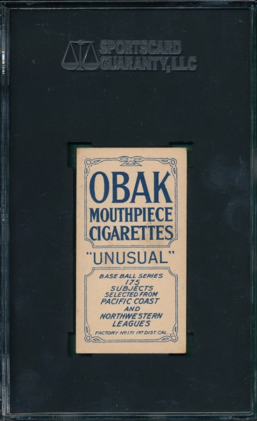 1910 T212-2 Blankenship Obak Cigarettes SGC 60