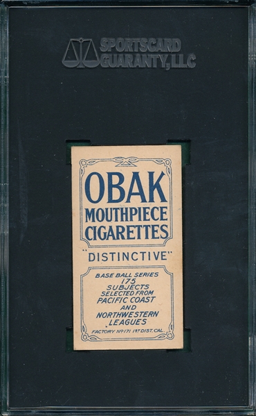 1910 T212-2 Coleman Obak Cigarettes SGC 60