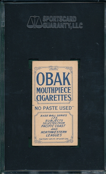1910 T212-2 Capron Obak Cigarettes SGC 60 *Highest Graded*