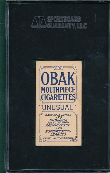 1910 T212-2 Erickson Obak Cigarettes SGC 60 *None Graded Higher*