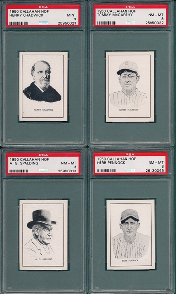 1950 Callahan's HOF Partial Set (75) W/ PSA, Box &  Babe Ruth