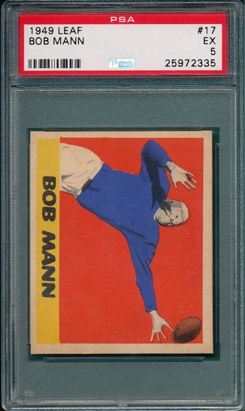 1949 Leaf FB #17 Bob Mann PSA 5