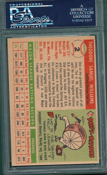 1955 Topps #2 Ted Williams PSA 6