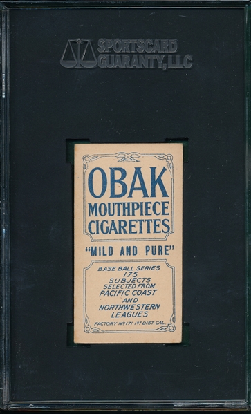 1910 T212-2 Hensling Obak Cigarettes SGC 60 *None Graded Higher*
