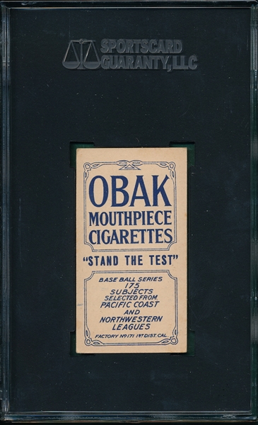 1910 T212-2 Flanagan Obak Cigarettes SGC 60 *None Graded Higher*