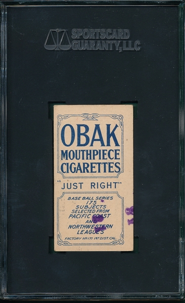 1910 T212-2 Kusel Obak Cigarettes SGC 60 *Highest Graded*