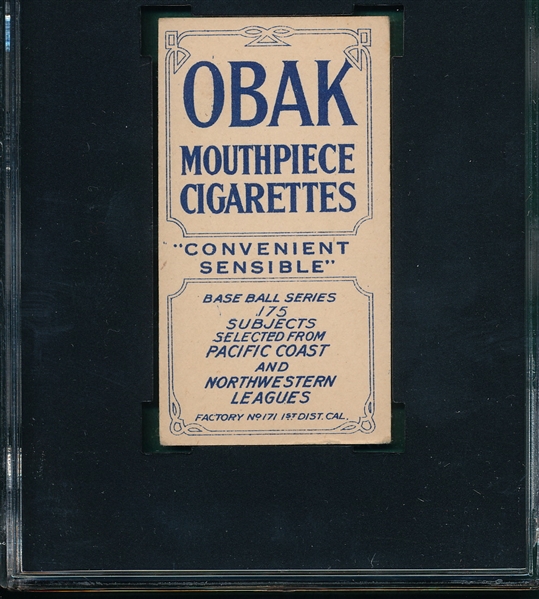 1910 T212-2 Krapp Obak Cigarettes SGC 60 