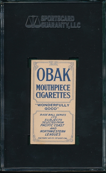 1910 T212-2 Mundorff Obak Cigarettes SGC 60 *None Graded Higher*