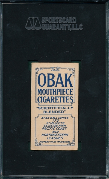 1910 T212-2 Gardner Obak Cigarettes SGC 50