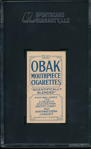 1910 T212-2 Griffin Obak Cigarettes SGC 50 