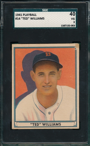 1941 Play Ball #14 Ted Williams SGC 40