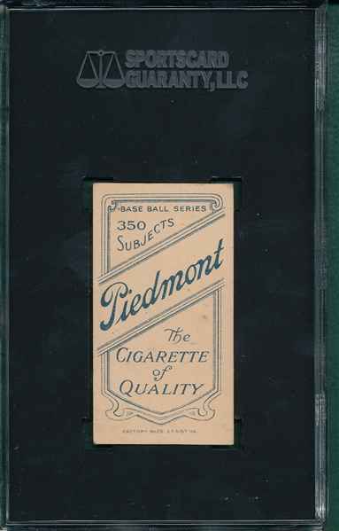 1909-1911 T206 Huggins Piedmont Cigarettes SGC 40