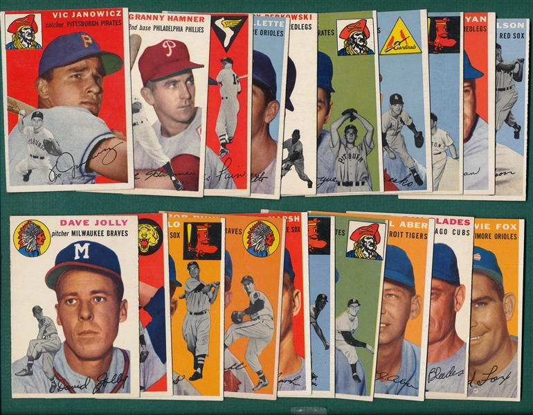 1954 Topps Lot of (24) W/ Snider *Crease Free*