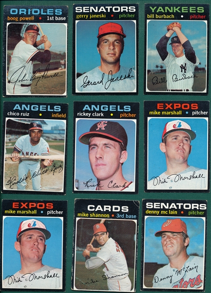 1971 Topps Lot of (27) High Numbers W/ #700 Boog Powell *SP*