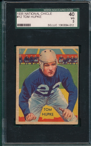 1935 National Chicle FB #12 Tom Hupke SGC 40