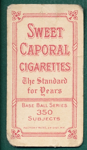 1909-1911 T206 Mathewson, White Cap, Sweet Caporal Cigarettes