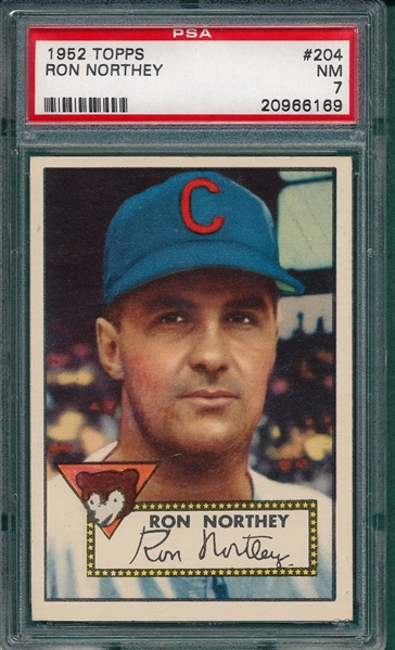 1952 Topps #204 Ron Northey PSA 7