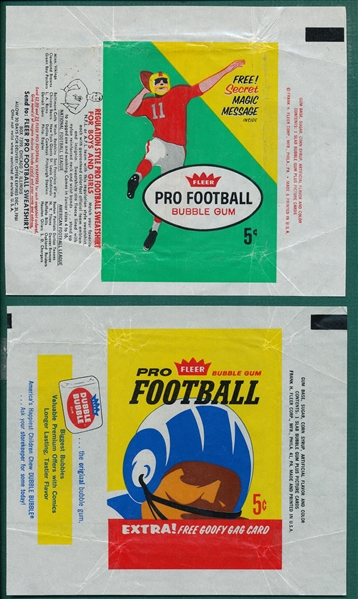 1961/63 Fleer Football Wrappers Lot of (2)