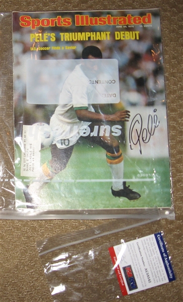 Sports Illustrated Cover Signed by Pele PSA/DNA Authentic