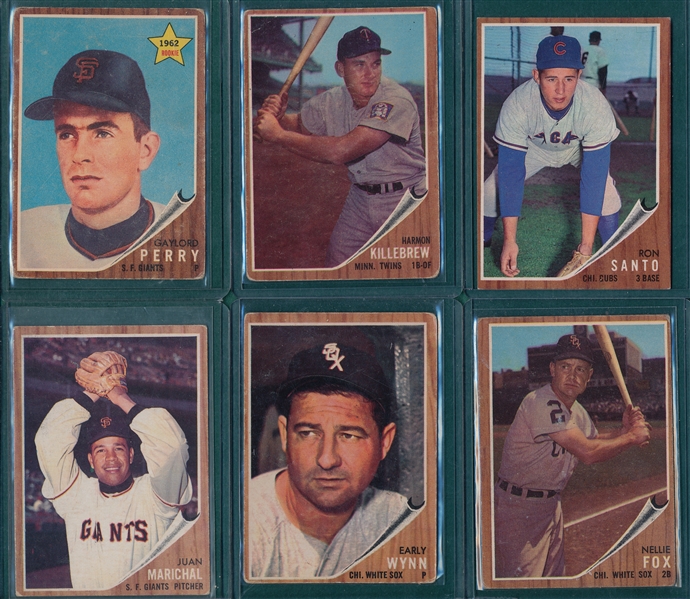 1962 Topps Lot of (20) W/ Gaylord Perry, Rookie