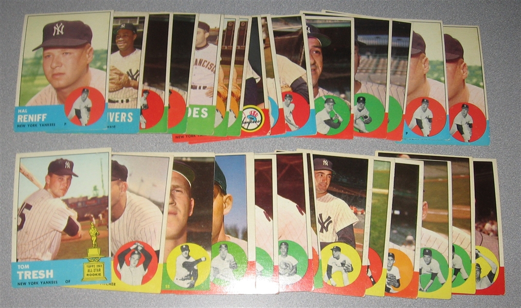 1963 Topps Lot of (34) Yankees W/ Tresh and Richardson