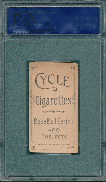 1909-1911 T206 Crandall, Cap, Cycle Cigarettes PSA 4 *460 Series*